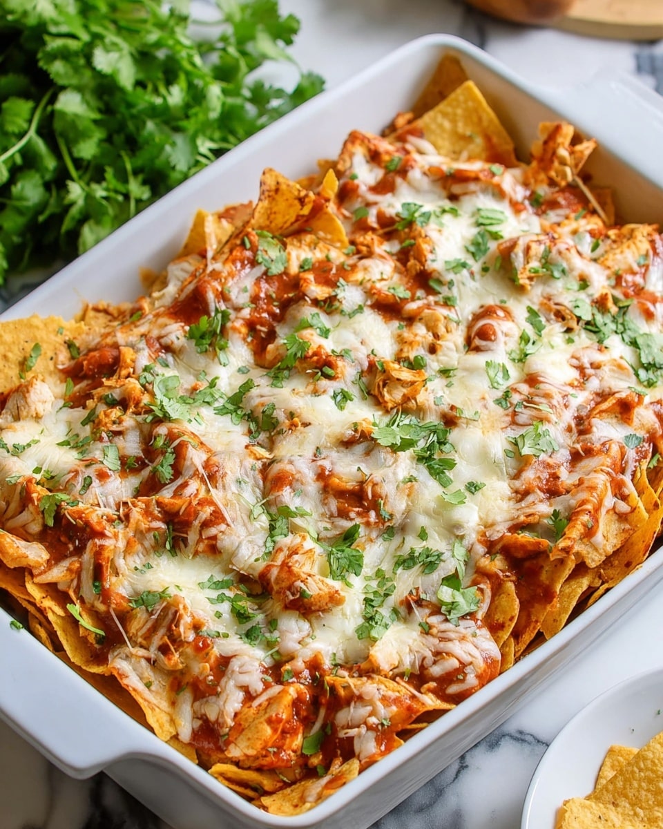 Baked Chilaquiles with Chicken, Green Chiles, and Cheese Recipe - Recipe Image