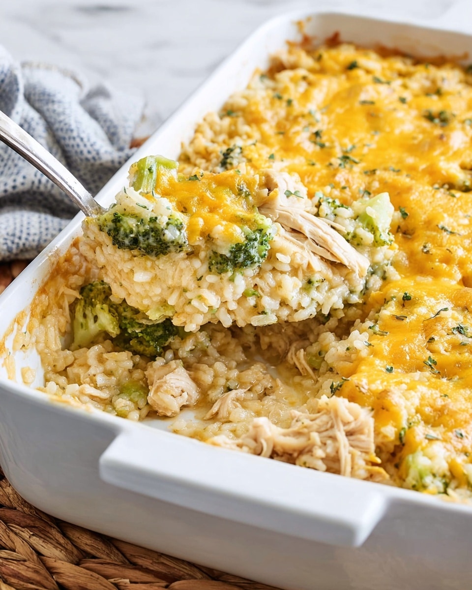 Cheesy Broccoli Chicken and Rice Casserole Recipe - Recipe Image