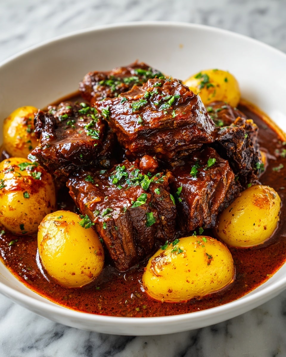 Slow Cooker Garlic Butter Beef with Potatoes Recipe - Recipe Image