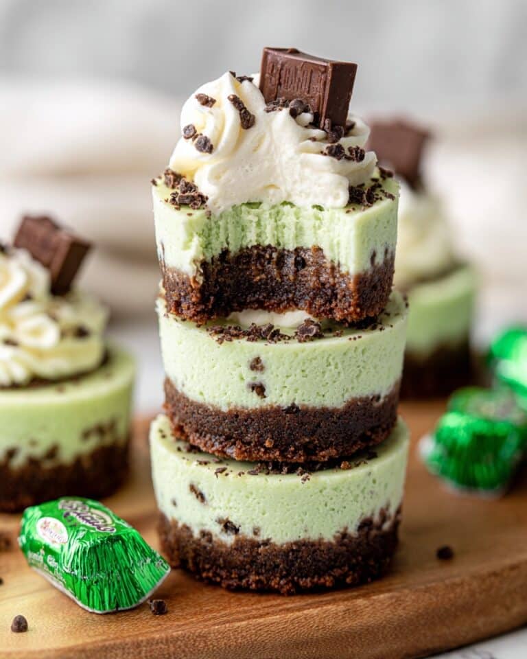 Mini Andes Mint Cheesecakes with Chocolate Ganache Recipe