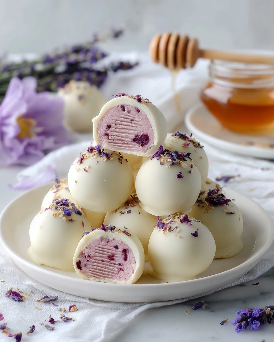 Honey Lavender White Chocolate Truffles Recipe - Recipe Image