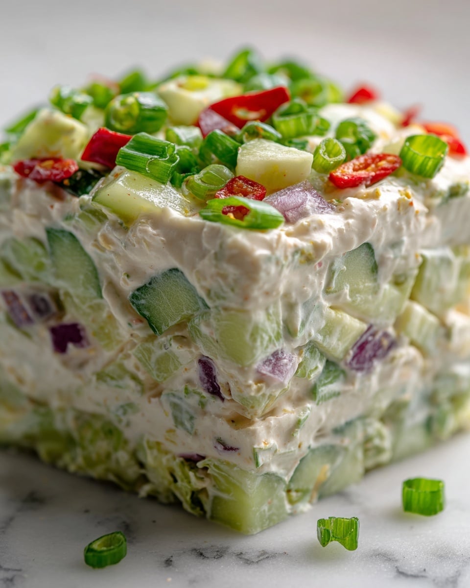Cucumber Chicken Salad with Mayonnaise and Fresh Vegetables Recipe - Recipe Image