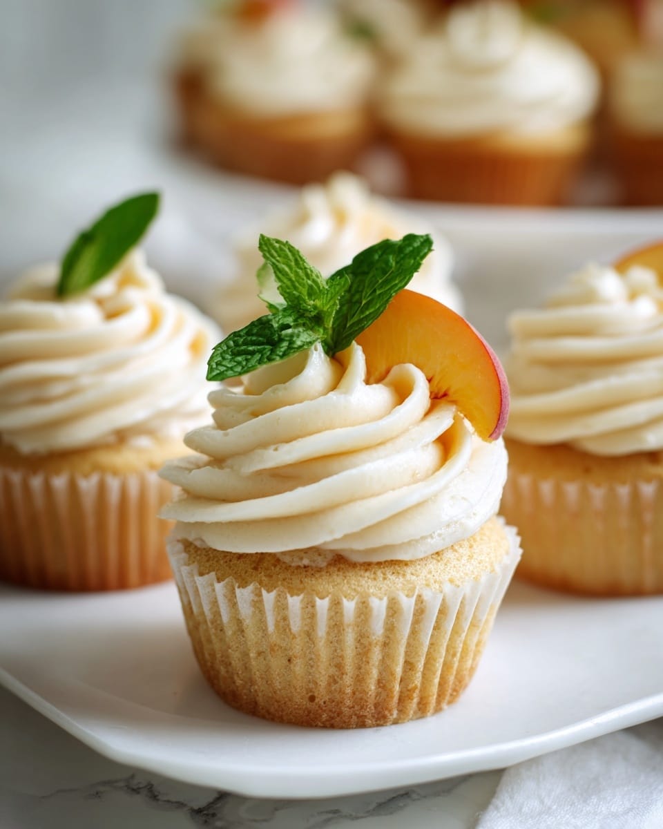 Peach & Honey Cheesecake Cupcakes Recipe - Recipe Image