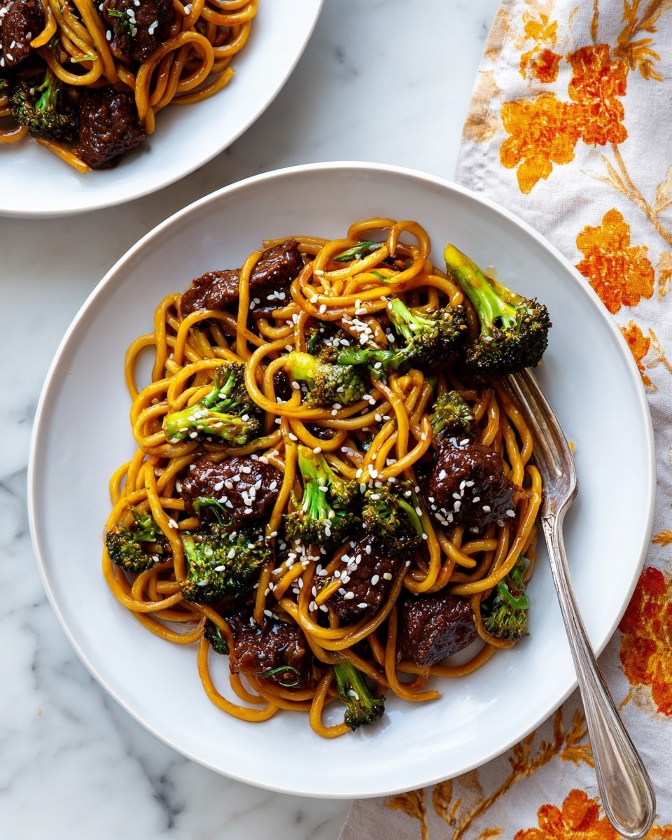 Beef and Broccoli Lo Mein Noodles Recipe - Recipe Image