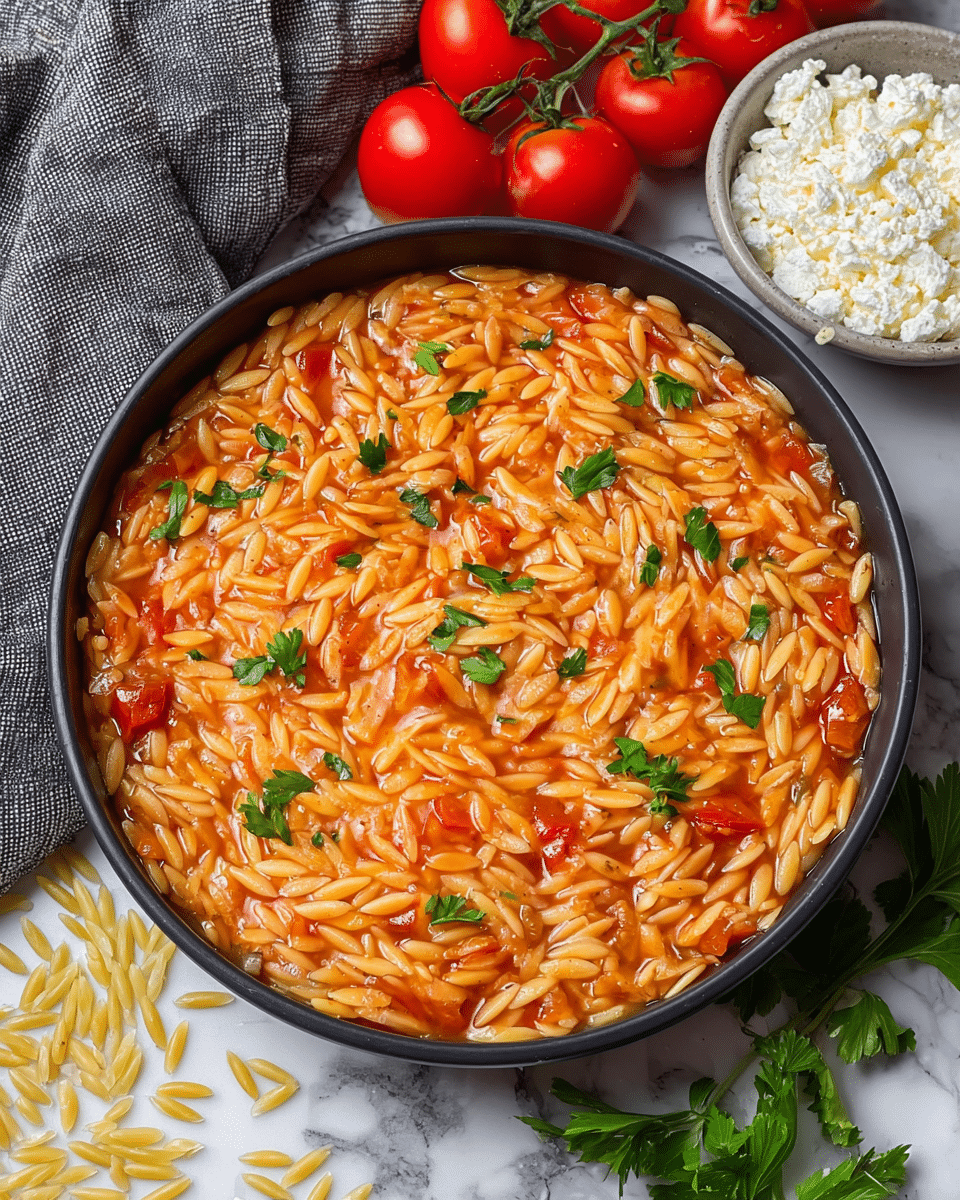 Manestra (Greek Orzo with Tomato Sauce) Recipe