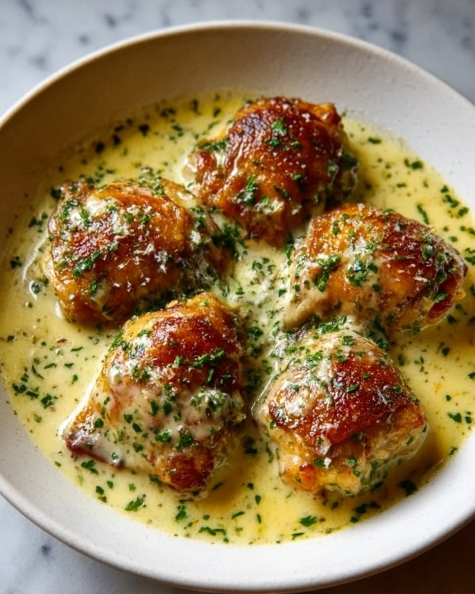 Bobby Flay Chicken Thighs with Creamy Garlic Sauce Recipe - Recipe Image