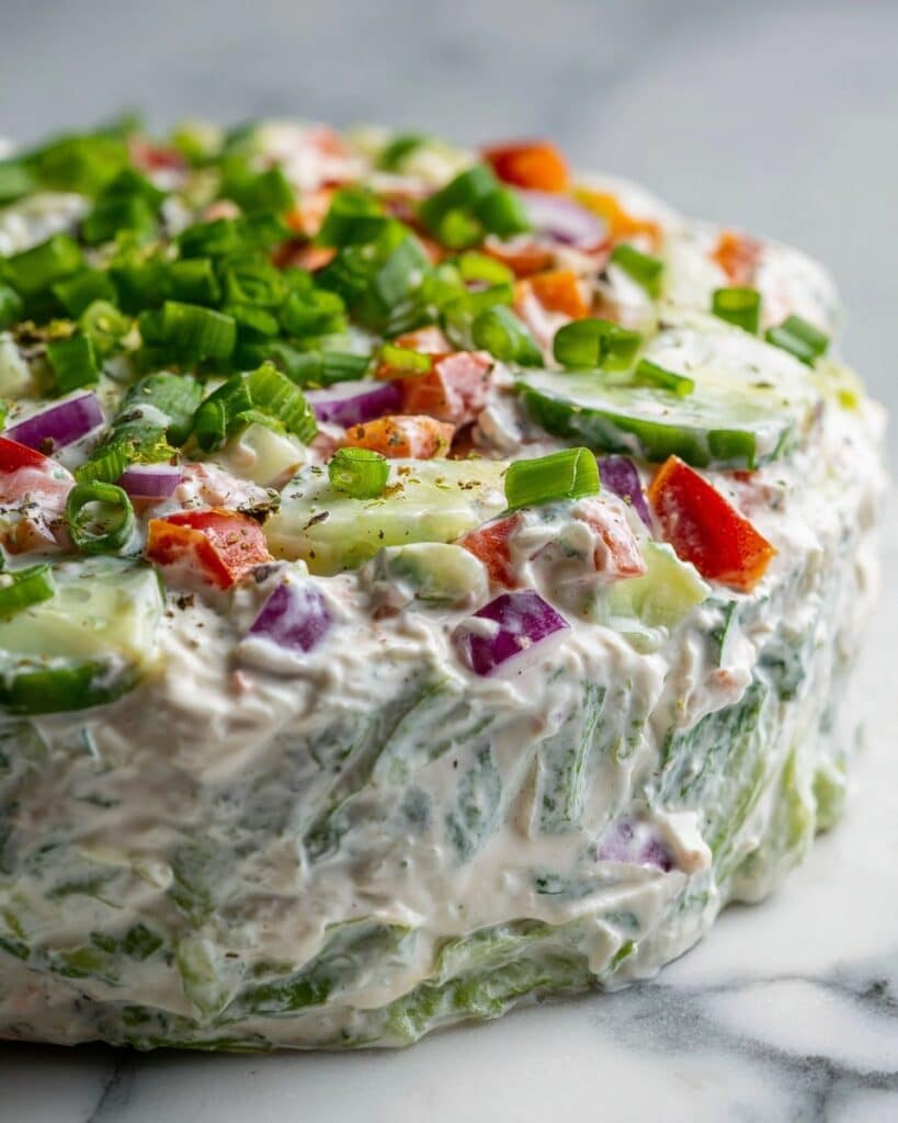 Cucumber Chicken Salad with Mayonnaise and Fresh Vegetables Recipe