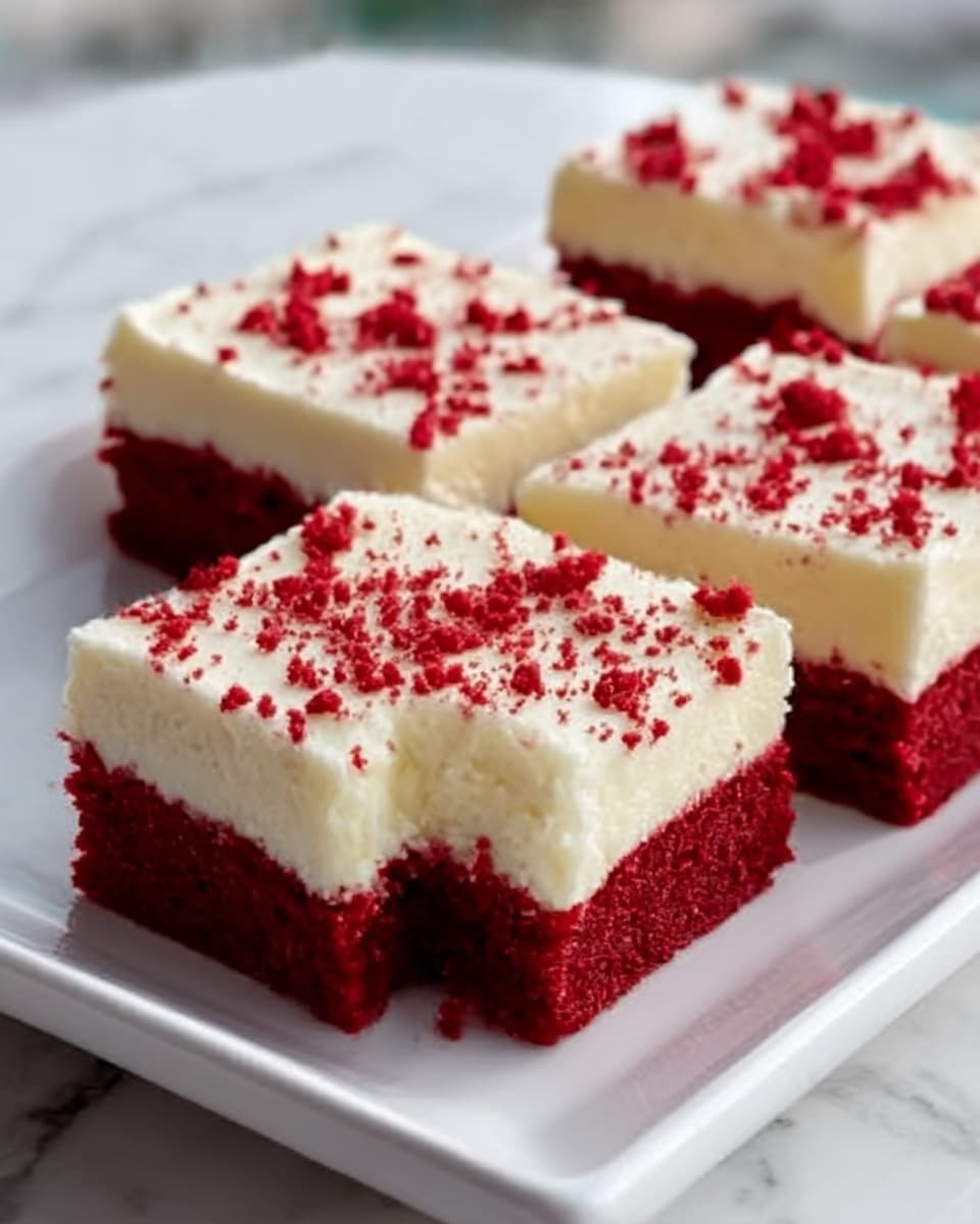 Red Velvet Cookie Bars with Cream Cheese Frosting Recipe - Recipe Image
